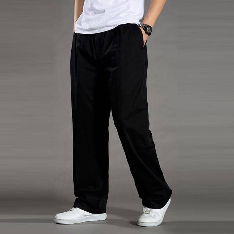 M-6XL Sommer Herren Business Locker Unterteil Schweißabsorbierend Dünn Atmungsaktiv Gerades Bein Freizeit Hose 5XL schwarz von Joom DACH
