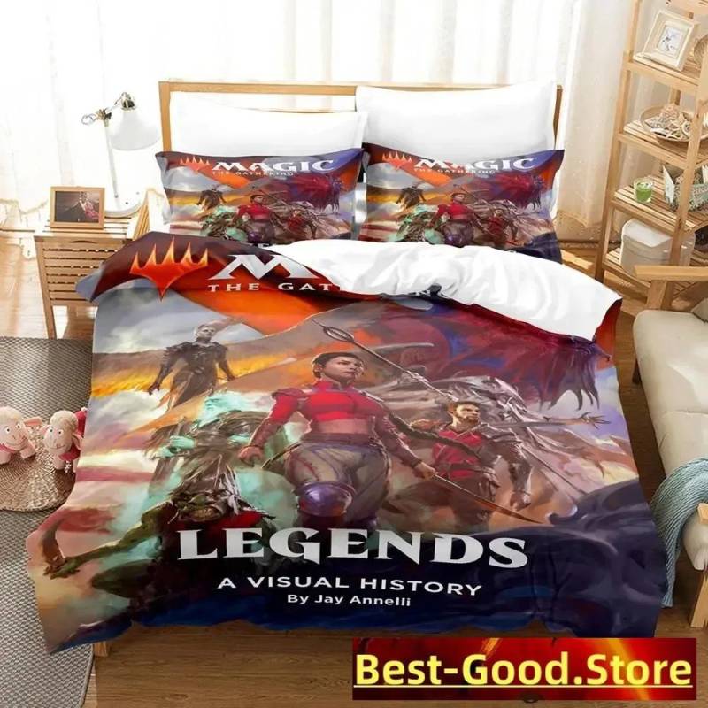 M-Magic The Gathering Bettwäsche-Set Cartoon Anime Dreiteiliges Set Erwachsene Kind Schlafzimmer Bettbezug-Sets 3D Kawaii 70x133cm 2pcs von Joom DACH