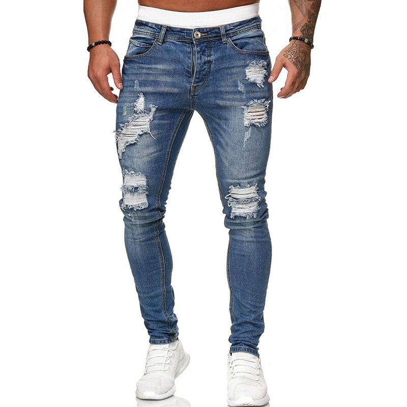 MAITA Neue jeans männer zerrissene trendy mode schlanke jeans 3XL dunkelblaue von Joom DACH