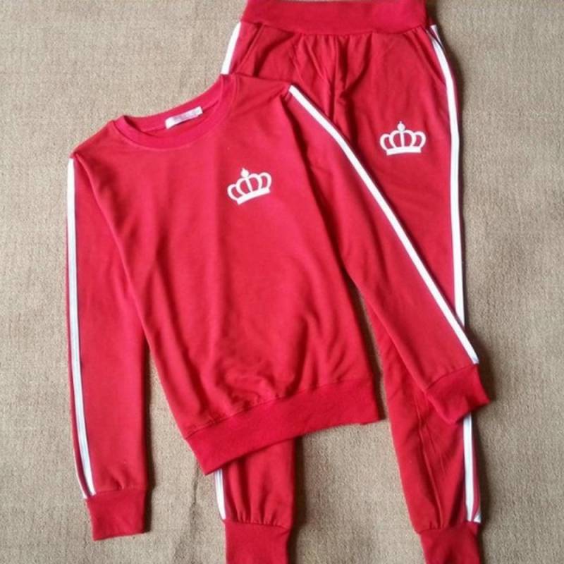 MAITA Outdooor Lässiger Trainingsanzug mit Kapuze, Fleecepullover und elastischer Sporthose für Damen, O-Ausschnitt, Sport-Jogginganzüge XL rot von Joom DACH