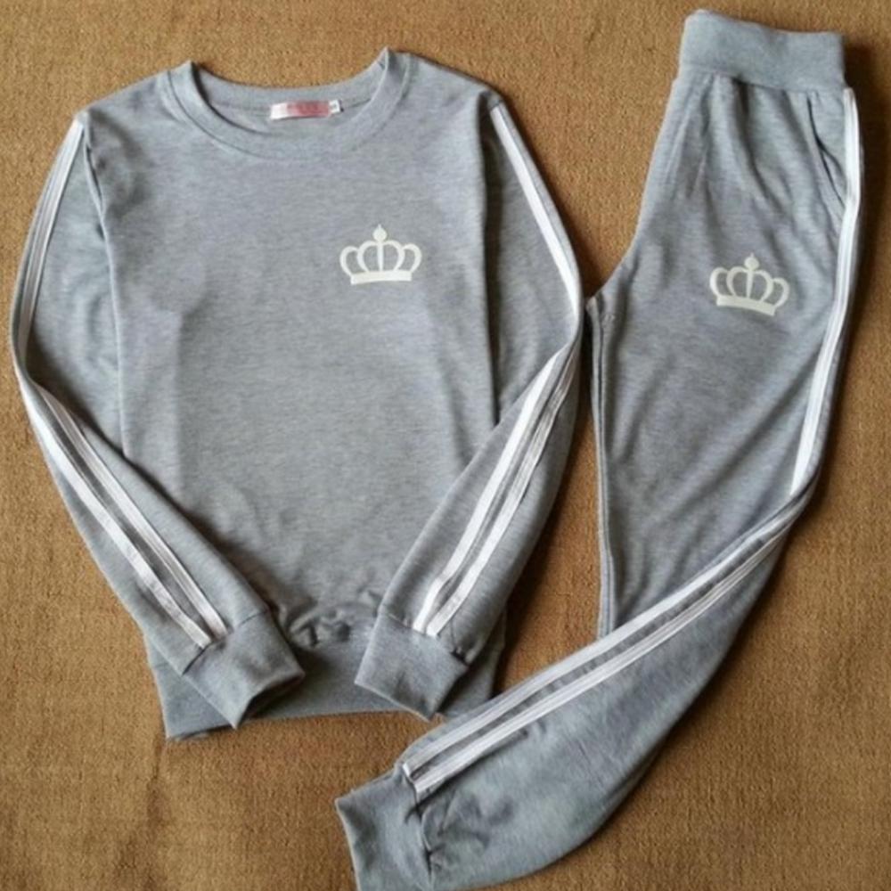 MAITA Outdooor Lässiger Trainingsanzug mit Kapuze, Fleecepullover und elastischer Sporthose für Damen, O-Ausschnitt, Sport-Jogginganzüge XL graue von Joom DACH