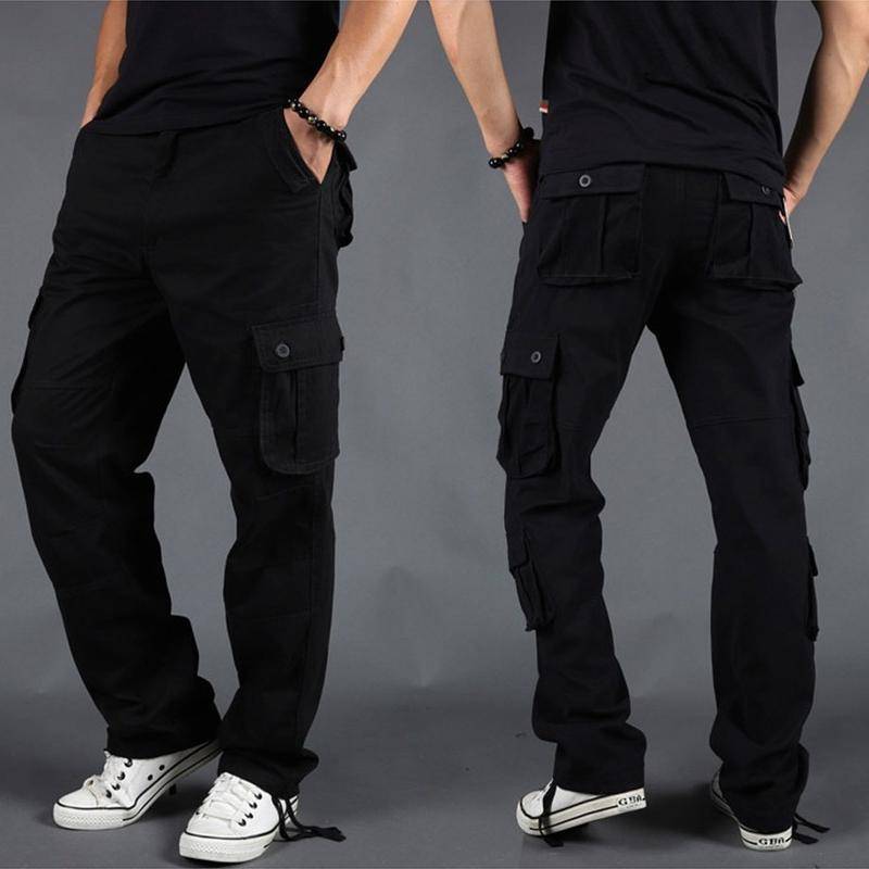 MAITA Seitliche Reißverschlusstaschen Cargo-Haremshose Joggers Hosen Männer Taktische Casual Harajuku Streetwear Sweatpant Hose Baggy 8XL schwarz von Joom DACH
