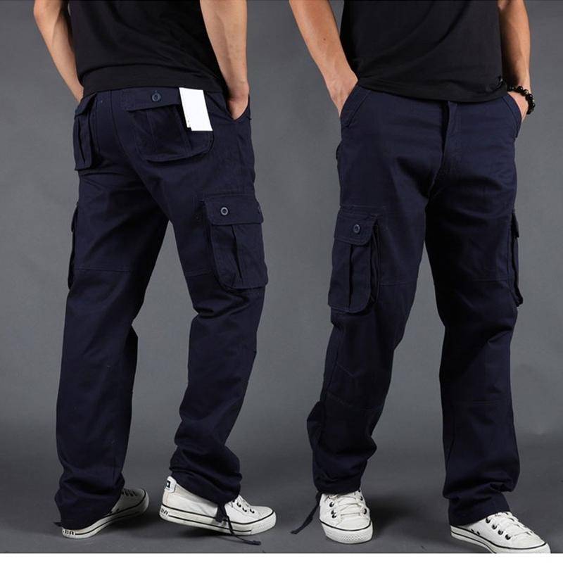 MAITA Seitliche Reißverschlusstaschen Cargo-Haremshose Joggers Hosen Männer Taktische Casual Harajuku Streetwear Sweatpant Hose Baggy L navy blau von Joom DACH