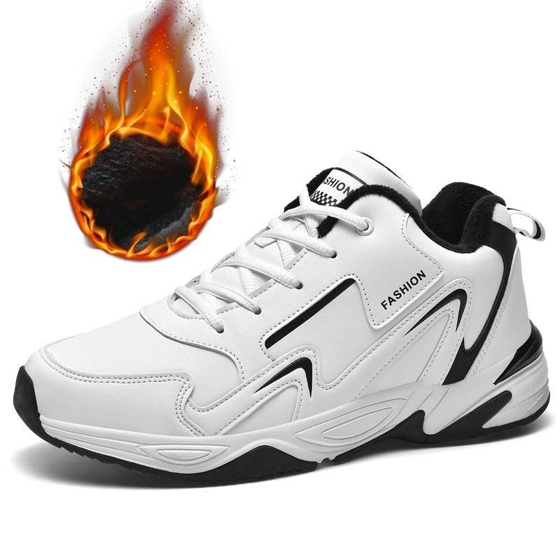 MAITA Winter Herren Freizeitschuhe Leder Dämpfung Plüsch Wanderschuhe Outdoor Schneestiefel 44 kühle weiße von Joom DACH