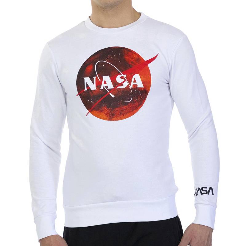 MARS12S Herren Basic Langarm-Sweatshirt mit Rundhalsausschnitt XS weiß von Joom DACH
