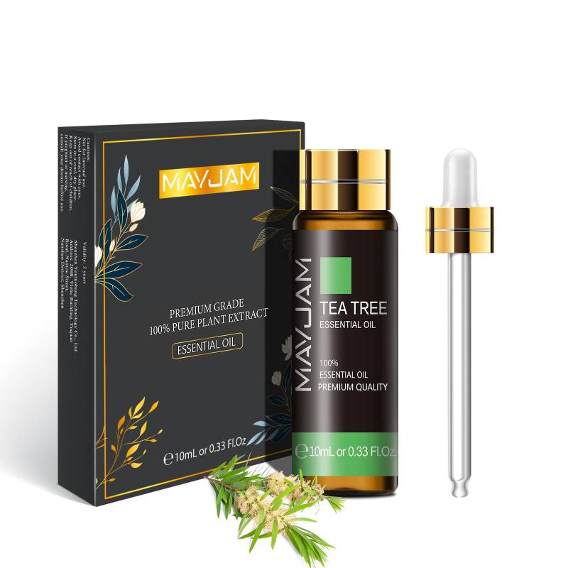 MAYJAM 10 ml ätherische Öle mit Glastropfer, reine und natürliche Duftöle für Aromatherapie-Diffusoren, Hautpflege, Massage, Kerzen- und Seifenherstellung Tea Tree von Joom DACH