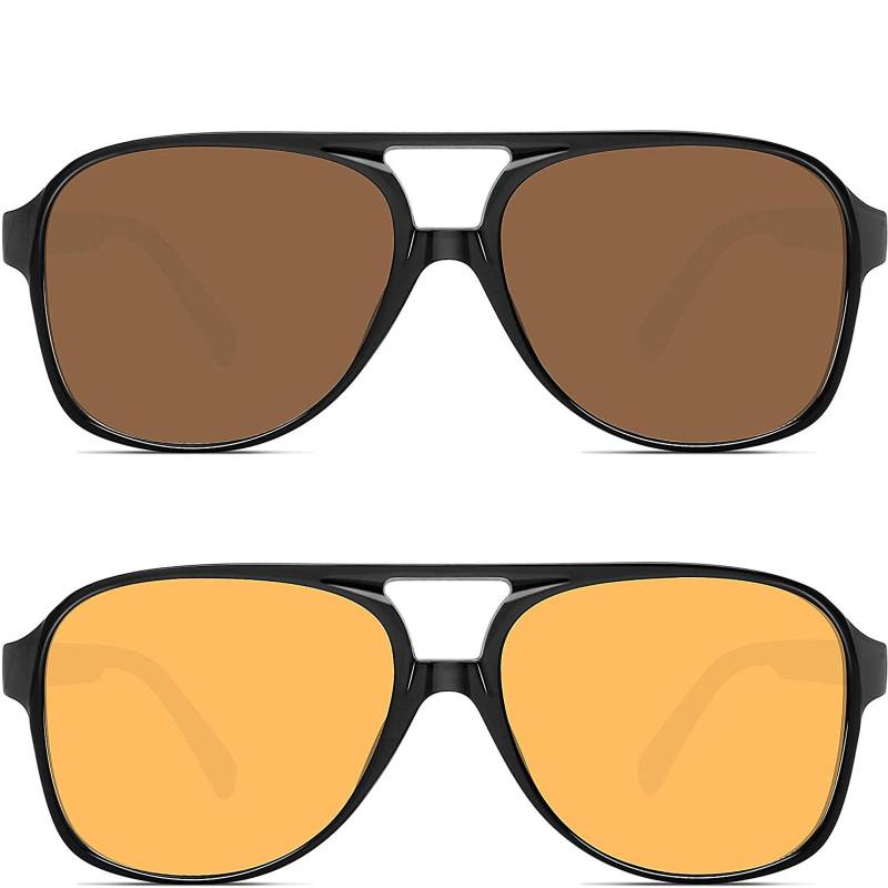 MEETSUN Vintage 70er Sonnenbrille für Damen Herren, Retro Großrahmen Brille 15*10*5 schwarz von Joom DACH