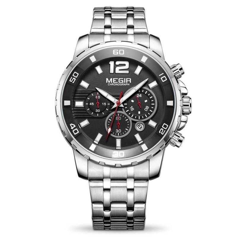MEGIR Chronograph Quarz Männer Uhr Top Marke Luxus Army Military Armbanduhren Uhr Männer Relogio Masculino Business Armbanduhr silber von Joom DACH