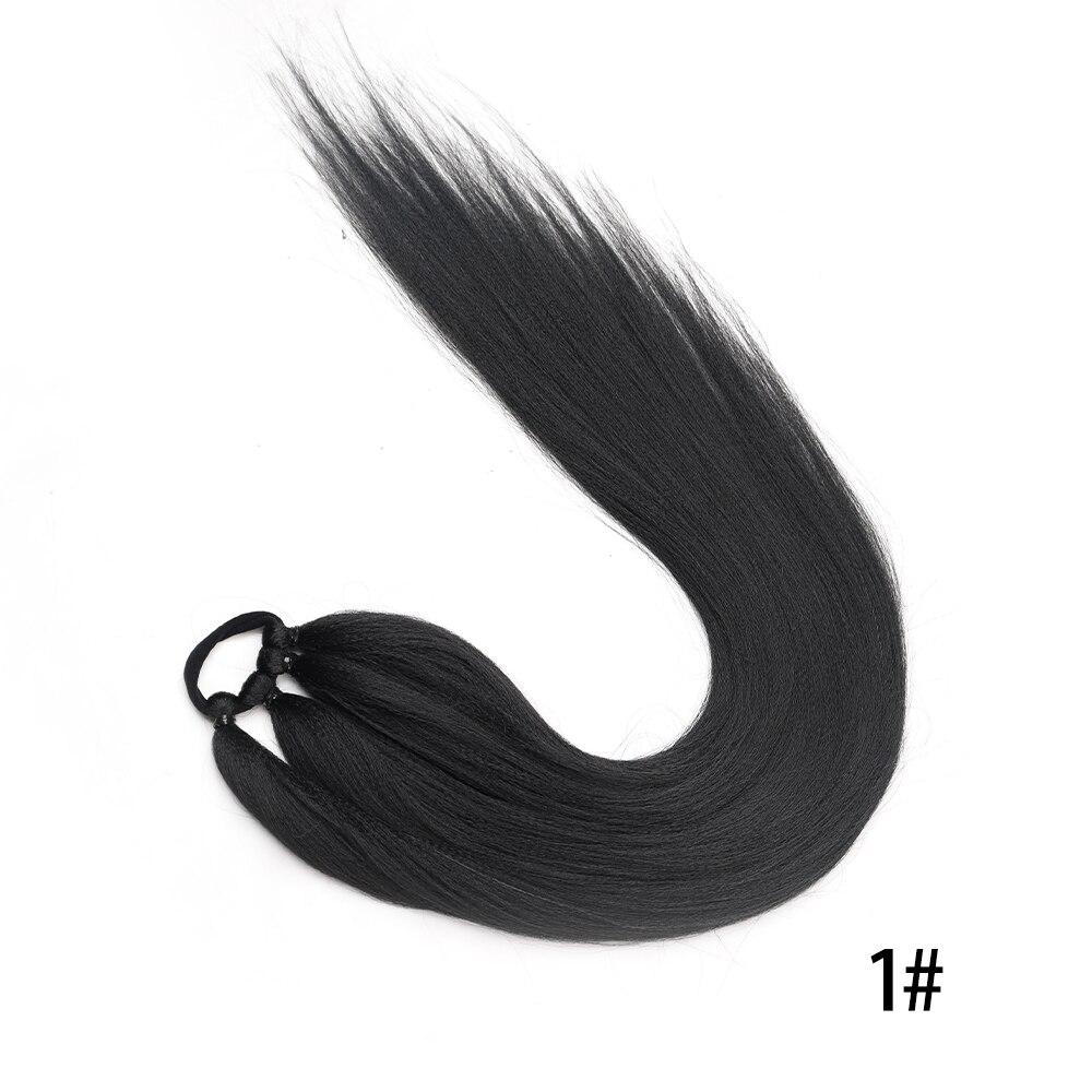 MERISIHAIR Lange geflochtene Pferdeschwanzverlängerungen aus Kunstfaser zum Umwickeln, Pferdeschwanz-Haarteil mit Gummiband, Boxzöpfe 65 cm von Joom DACH