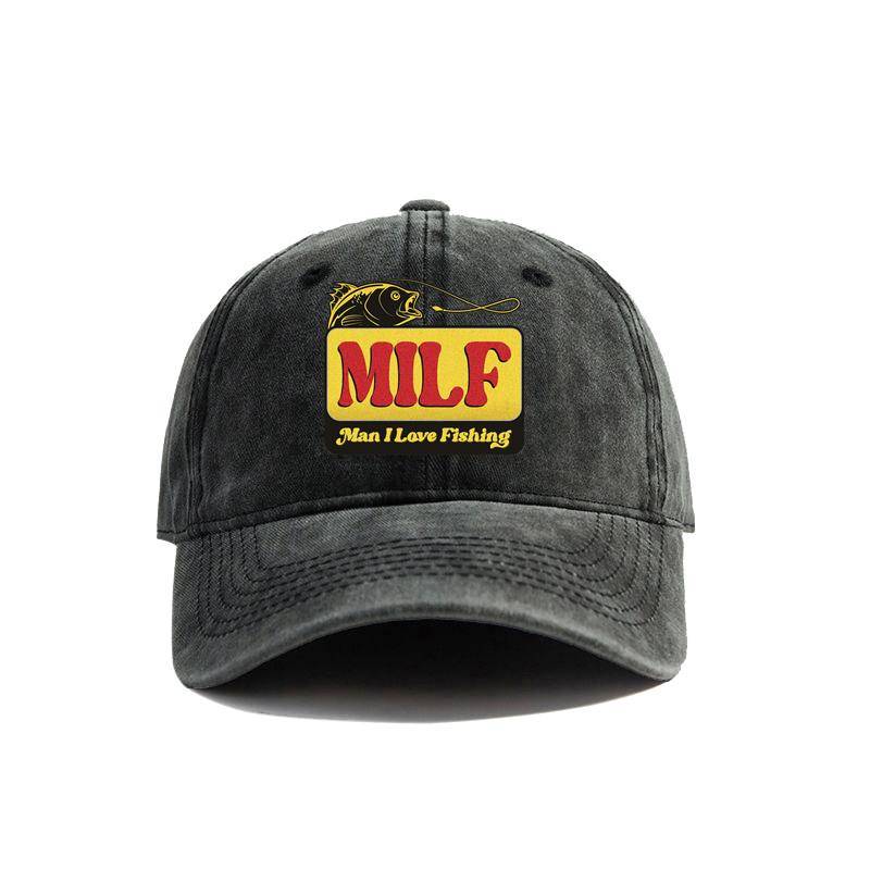 MILF Man I Love Fishing Baseball Cap Vintage Distressed Dad Hats Unisex Outdoor Adjustable Fit Hats Cap von Joom DACH