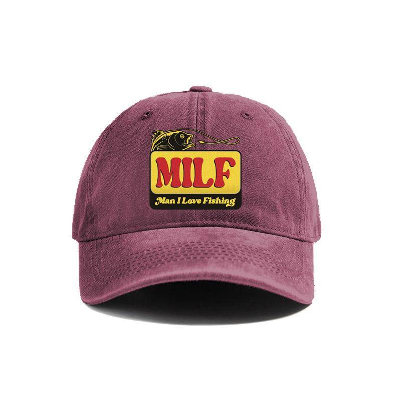 MILF Man I Love Fishing Baseball Cap Vintage Distressed Dad Hats Unisex Outdoor Adjustable Fit Hats Cap von Joom DACH
