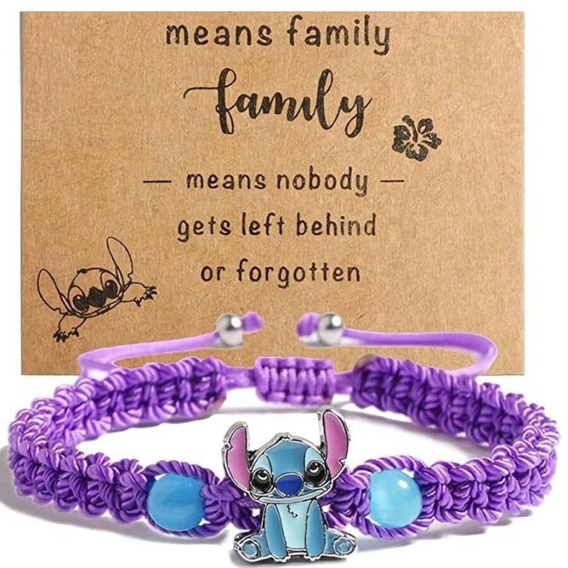 MINISO Anime Stitch Armband Cartoon Lilo & Stitch Kawaii Armband Kinderarmband Mädchen Jungen Verstellbares Armband Geschenke violett von Joom DACH