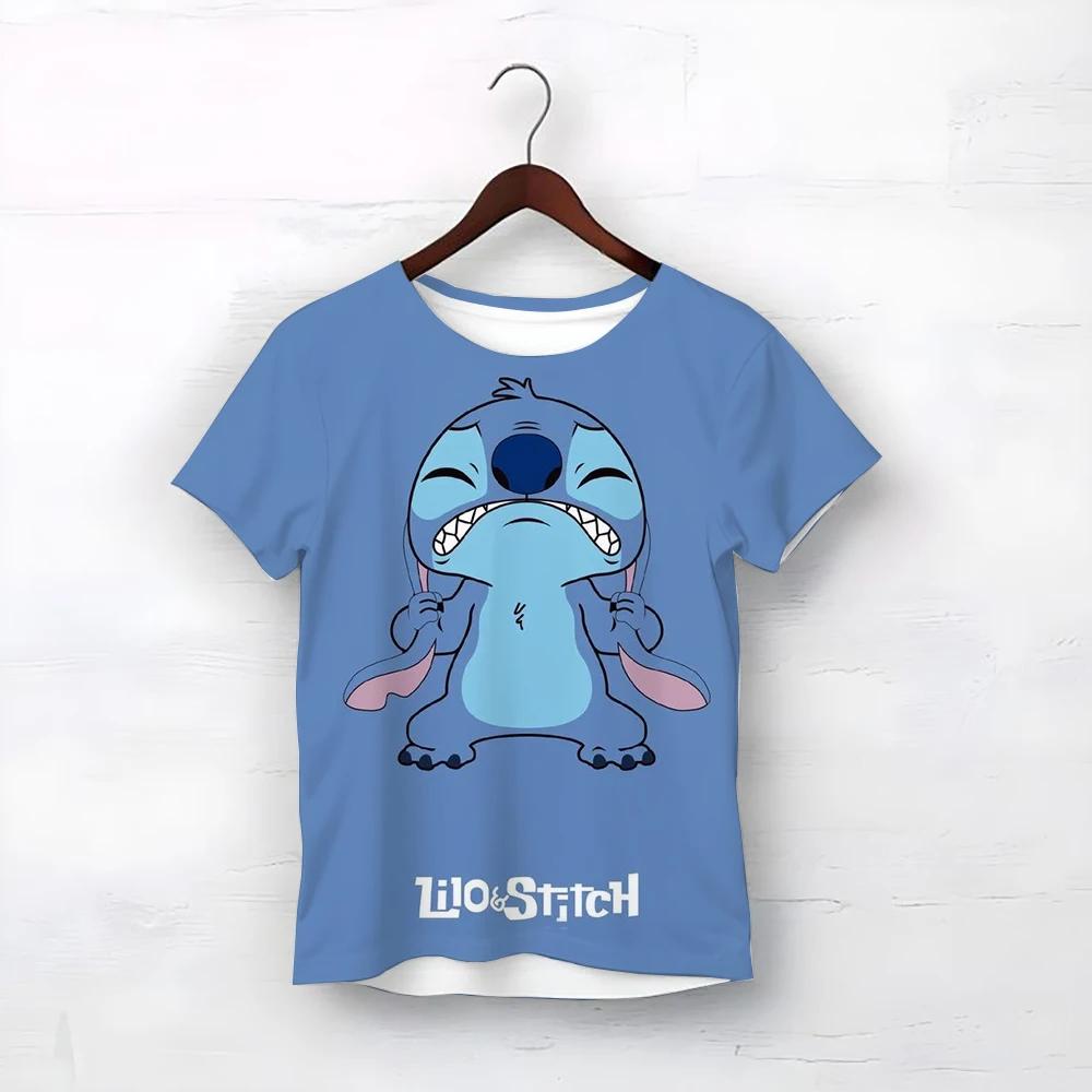 MINISO Disney Cartoon Niedlicher Stitch-Druck Babykleidung 3 bis 14 Jahre Männlich Outdoor-Kleidung Jungenkleidung Mädchen T-Shirt Teen Top Shirts 130 von Joom DACH