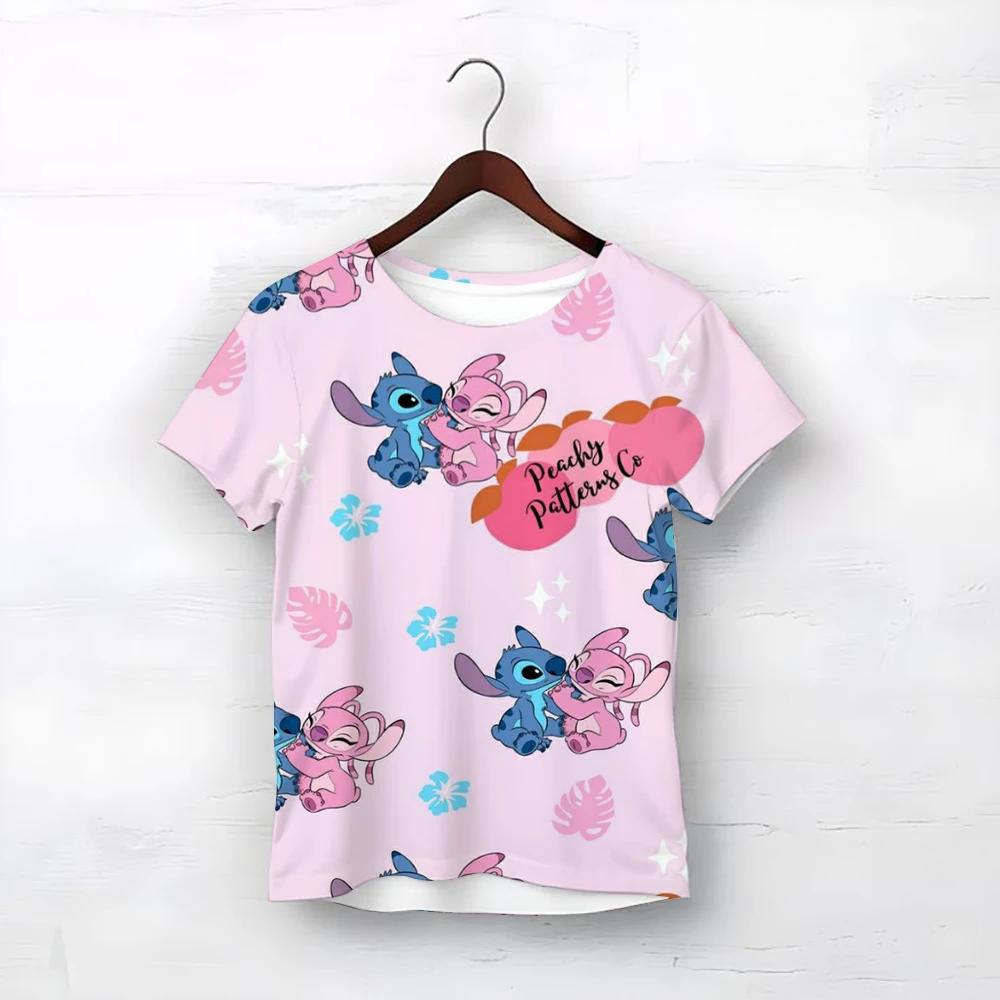 MINISO Disney Cartoon Niedlicher Stitch-Druck Babykleidung 3 bis 14 Jahre Männlich Outdoor-Kleidung Jungenkleidung Mädchen T-Shirt Teen Top Shirts 140 von Joom DACH
