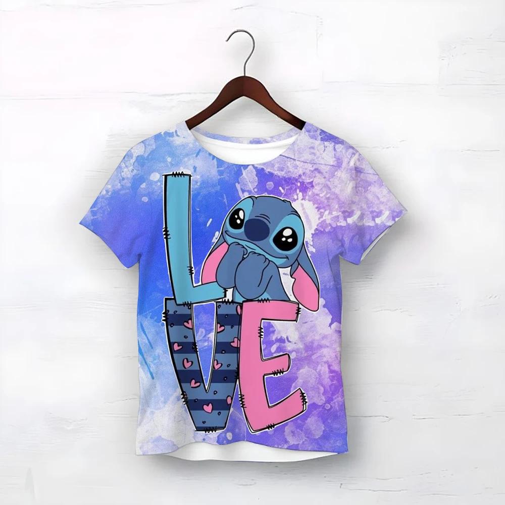 MINISO Disney Cartoon Niedlicher Stitch-Druck Babykleidung 3 bis 14 Jahre Männlich Outdoor-Kleidung Jungenkleidung Mädchen T-Shirt Teen Top Shirts 140 von Joom DACH