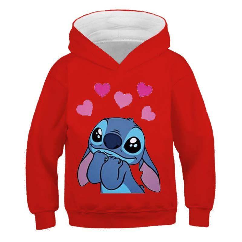 MINISO Neue Stitch Hoodies Mädchen Sweatshirt Herbst Und Winter Langarm Harajuku Pullover Disney Serie Stich Lässige Kapuzenoberteile 100 von Joom DACH