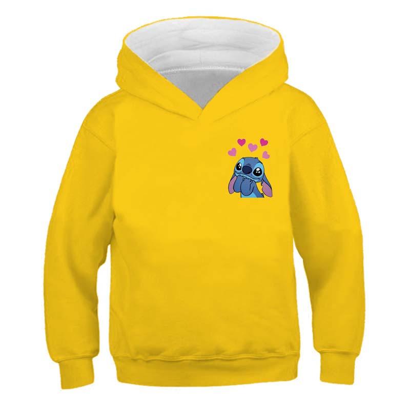 MINISO Neue Stitch Hoodies Mädchen Sweatshirt Herbst Und Winter Langarm Harajuku Pullover Disney Serie Stich Lässige Kapuzenoberteile 110 von Joom DACH