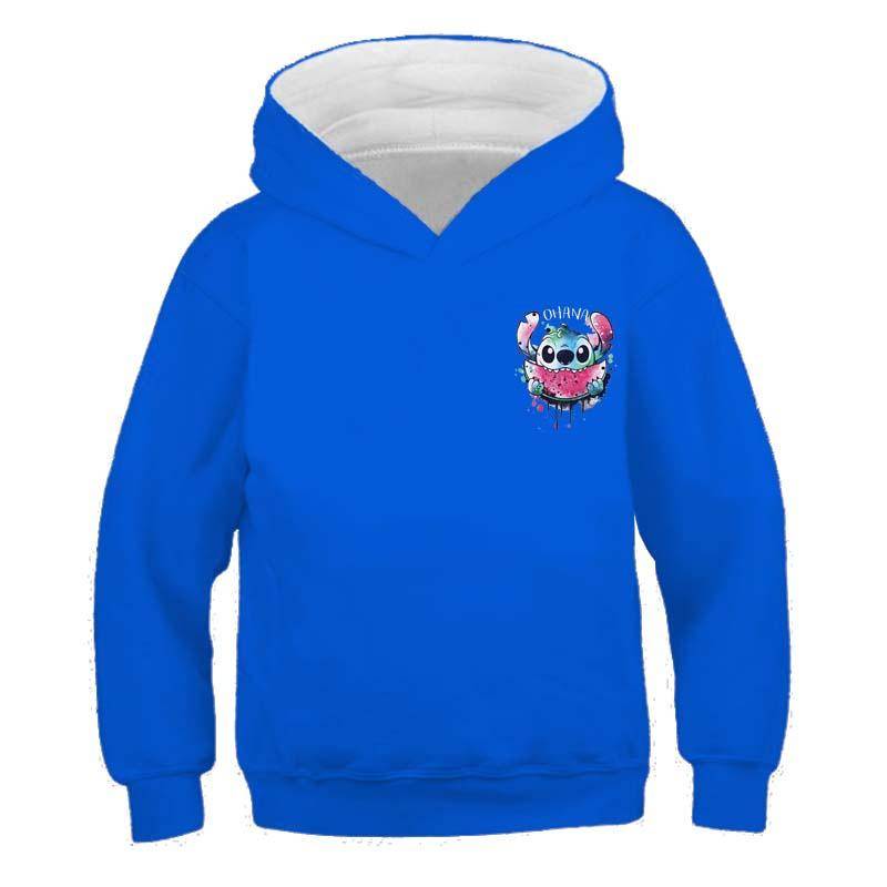 MINISO Neue Stitch Hoodies Mädchen Sweatshirt Herbst Und Winter Langarm Harajuku Pullover Disney Serie Stich Lässige Kapuzenoberteile 130 von Joom DACH