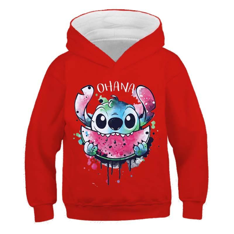 MINISO Neue Stitch Hoodies Mädchen Sweatshirt Herbst Und Winter Langarm Harajuku Pullover Disney Serie Stich Lässige Kapuzenoberteile 130 von Joom DACH
