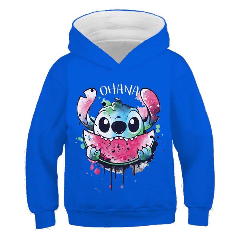 MINISO Neue Stitch Hoodies Mädchen Sweatshirt Herbst Und Winter Langarm Harajuku Pullover Disney Serie Stich Lässige Kapuzenoberteile 140 von Joom DACH