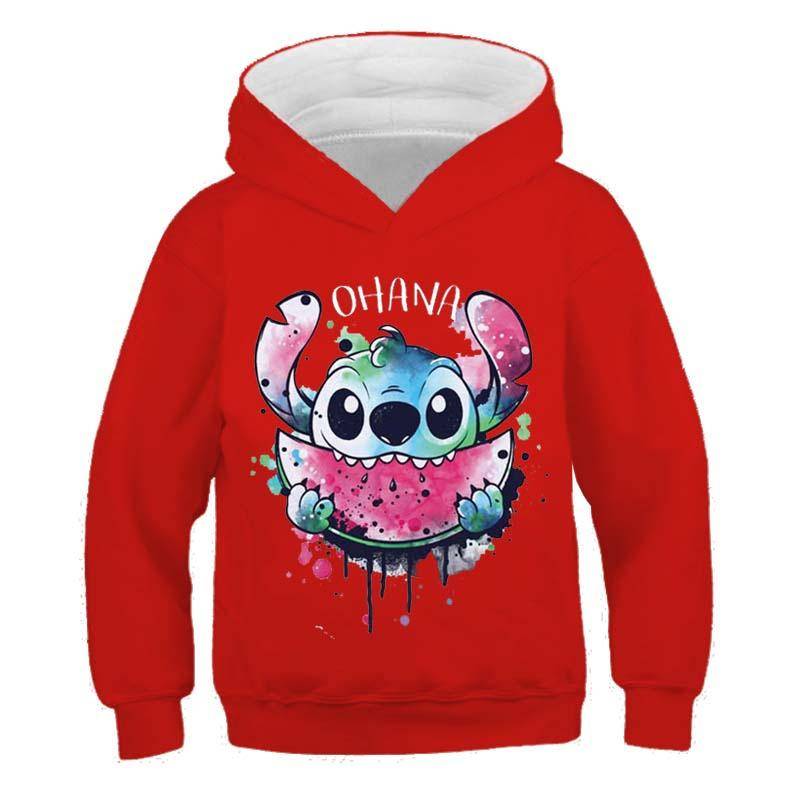 MINISO Neue Stitch Hoodies Mädchen Sweatshirt Herbst Und Winter Langarm Harajuku Pullover Disney Serie Stich Lässige Kapuzenoberteile 140 von Joom DACH