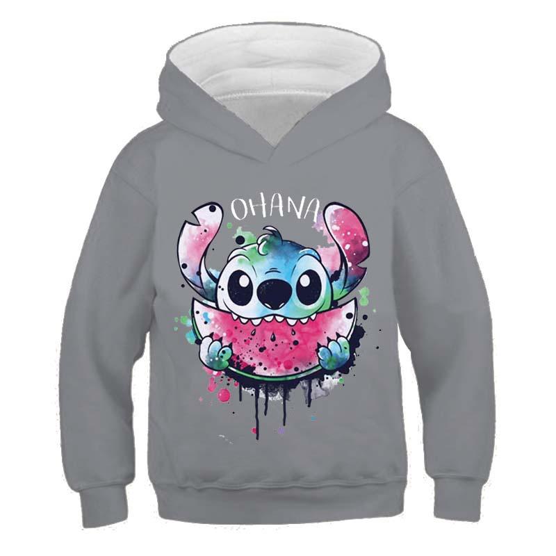 MINISO Neue Stitch Hoodies Mädchen Sweatshirt Herbst Und Winter Langarm Harajuku Pullover Disney Serie Stich Lässige Kapuzenoberteile 140 von Joom DACH