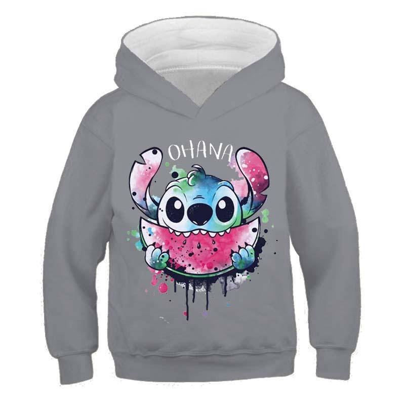 MINISO Neue Stitch Hoodies Mädchen Sweatshirt Herbst Und Winter Langarm Harajuku Pullover Disney Serie Stich Lässige Kapuzenoberteile 140 von Joom DACH