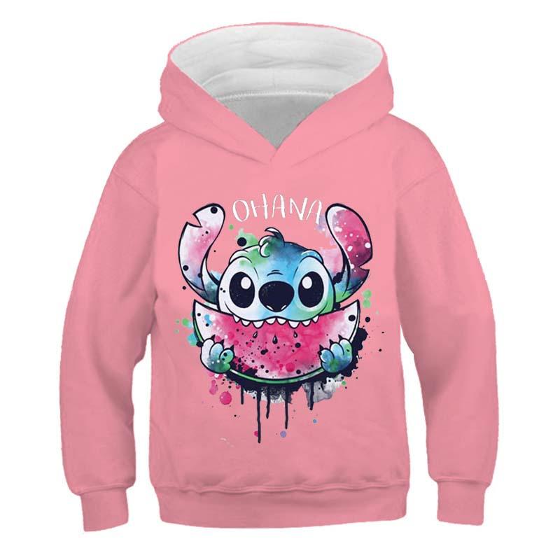 MINISO Neue Stitch Hoodies Mädchen Sweatshirt Herbst Und Winter Langarm Harajuku Pullover Disney Serie Stich Lässige Kapuzenoberteile 160 von Joom DACH