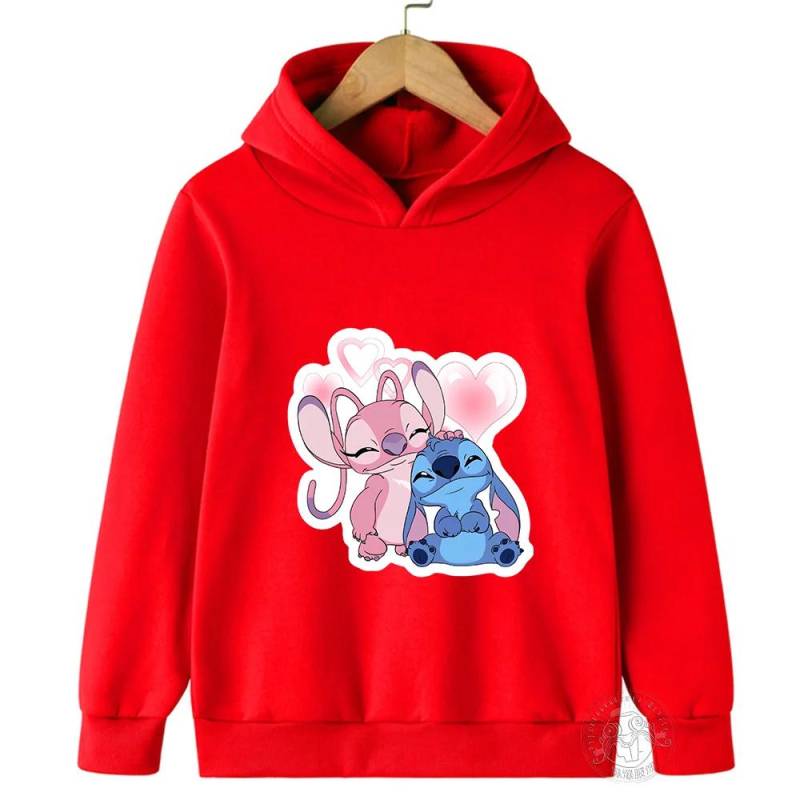 MINISO Stitch Hoodies Street Fashion Pullover für Jungen und Mädchen Kinder Sportpullover Outdoor-Sport-Hoodie Kinderbekleidung 110 von Joom DACH