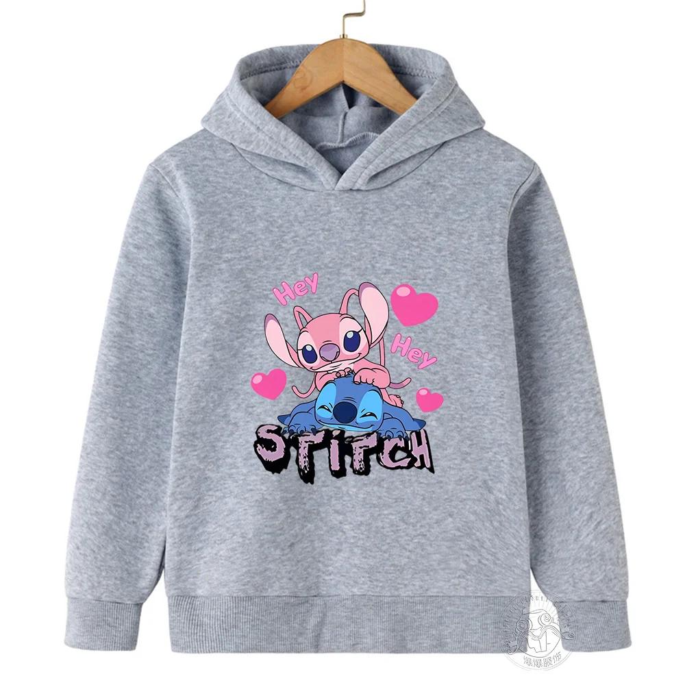MINISO Stitch Hoodies Street Fashion Pullover für Jungen und Mädchen Kinder Sportpullover Outdoor-Sport-Hoodie Kinderbekleidung 130 von Joom DACH
