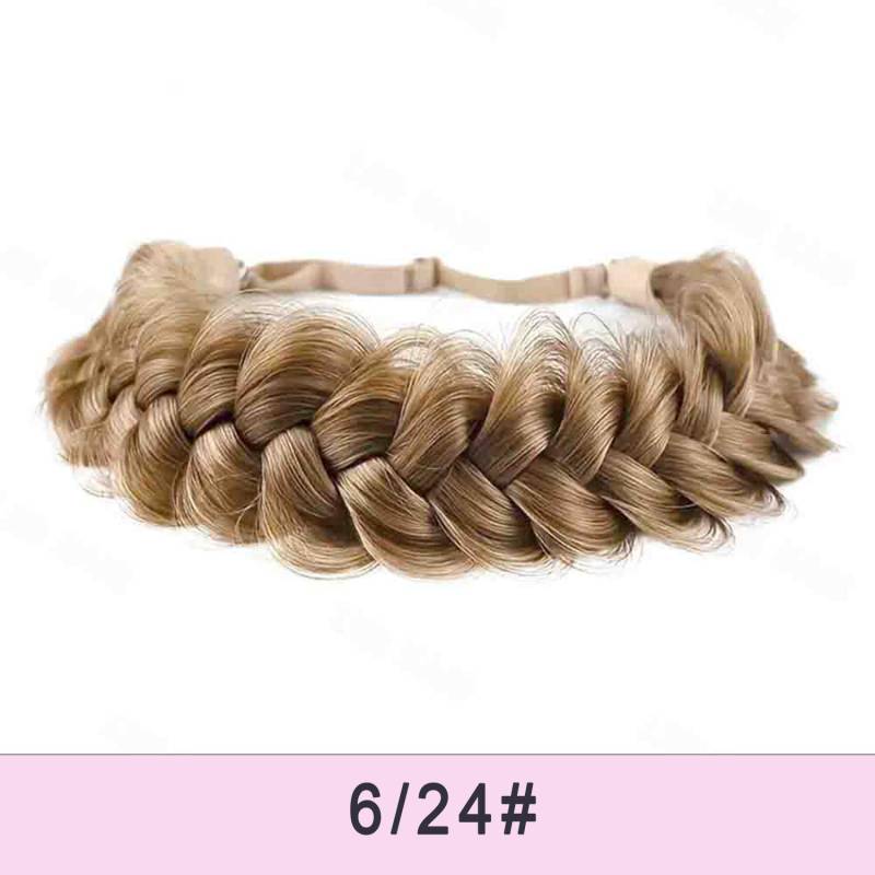 MISS WIG Verstellbares handgefertigtes geflochtenes Stirnband – Hochtemperatur-Kopfbedeckung aus Naturfaser für Damen 22cm von Joom DACH