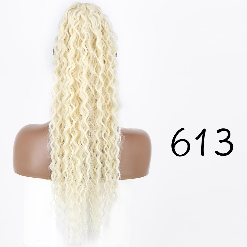 MISS WIG synthetischer Kordelzug, lockiges Pferdeschwanz-Haarteil, Clip-in-Haarverlängerung, langer Pferdeschwanz mit Gummiband, natürliches Aussehen 60cm von Joom DACH