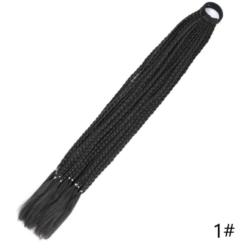 MISSQUEEN Synthetische Mädchen Farbige Geflochtene Pferdeschwanz Mit Elastischen Gummiband Haar Extensions Regenbogen Farbe Kinder Perücke Zopf Haarteil 65cm von Joom DACH