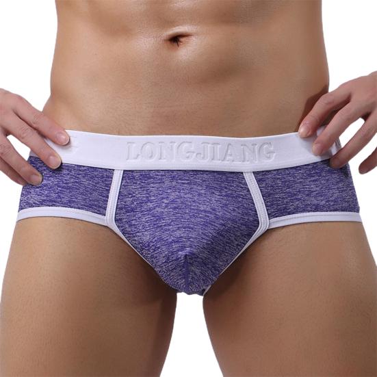 MJJ Longjiang Herren-Slip mit breitem Bund, ultraweiche Unterwäsche, Patchwork-U-konvexes Höschen mit mittlerer Taille für das Tragen im Inneren S violett von Joom DACH