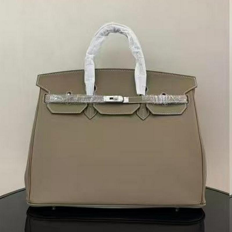 ML2024 Neue Top Layer Rindsleder 40cm Platin Tasche Große Tasche Handtasche Echtes Leder Damen Tasche 40x20x31cm silber/khaki von Joom DACH