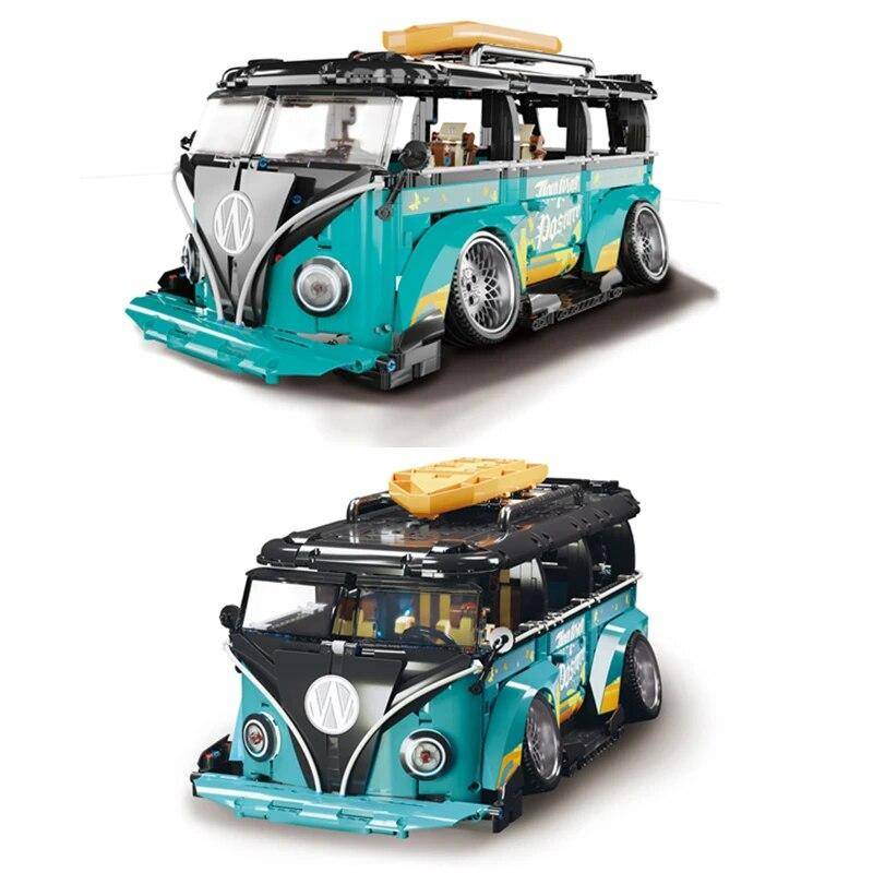 MOC Hohe-Tech 2550PCS 10510 Volkswagen T1 Camper Van Auto Modell Kinder Junge Geschenke 10220 21001 10569 Bausteine ​​ziegel Spielzeug von Joom DACH