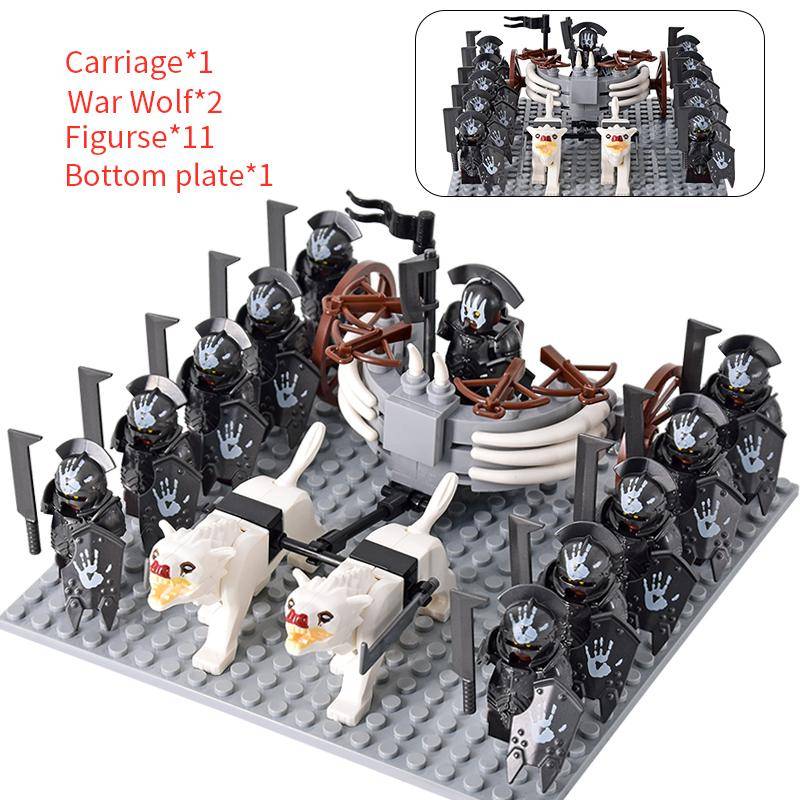 MOC Mittelalterlicher Herr der Ringe Figuren Ork Soldaten Raider Vargr Wolf Elefant Mount Ritter Bausteine Ziegel Spielzeug für Kinder Geschenke von Joom DACH