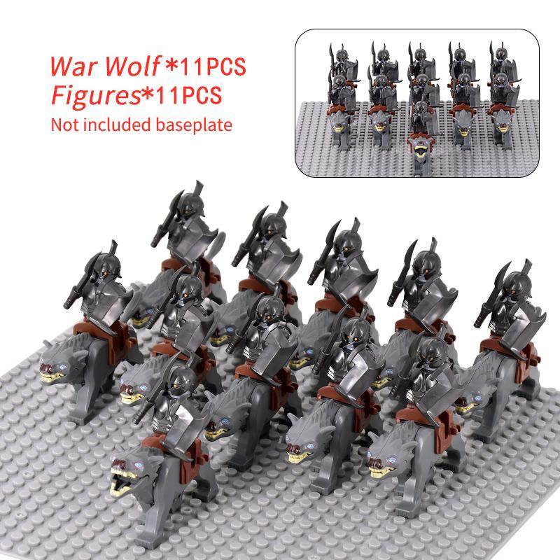 MOC Mittelalterlicher Herr der Ringe Figuren Ork Soldaten Raider Vargr Wolf Elefant Mount Ritter Bausteine Ziegel Spielzeug für Kinder Geschenke von Joom DACH