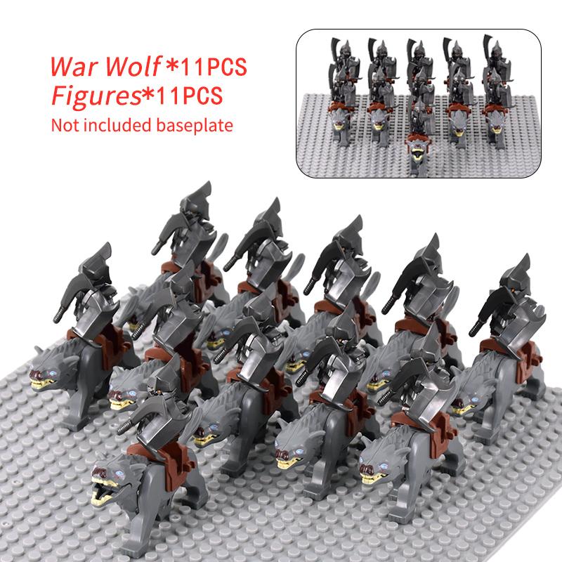 MOC Mittelalterlicher Herr der Ringe Figuren Ork Soldaten Raider Vargr Wolf Elefant Mount Ritter Bausteine Ziegel Spielzeug für Kinder Geschenke von Joom DACH