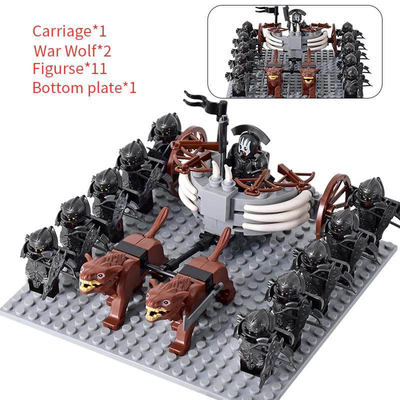 MOC Mittelalterlicher Herr der Ringe Figuren Ork Soldaten Raider Vargr Wolf Elefant Mount Ritter Bausteine Ziegel Spielzeug für Kinder Geschenke von Joom DACH