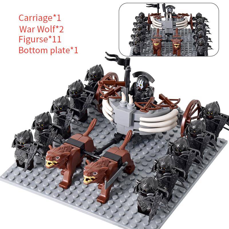 MOC Mittelalterlicher Herr der Ringe Figuren Ork Soldaten Raider Vargr Wolf Elefant Mount Ritter Bausteine Ziegel Spielzeug für Kinder Geschenke von Joom DACH