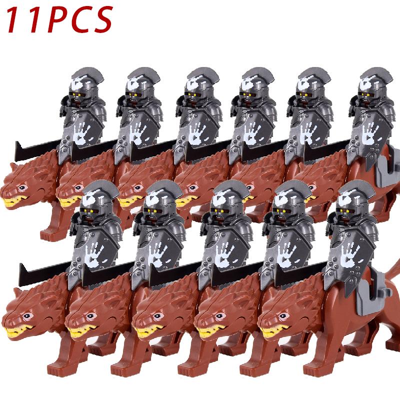 MOC Mittelalterlicher Herr der Ringe Figuren Ork Soldaten Raider Vargr Wolf Elefant Mount Ritter Bausteine Ziegel Spielzeug für Kinder Geschenke von Joom DACH