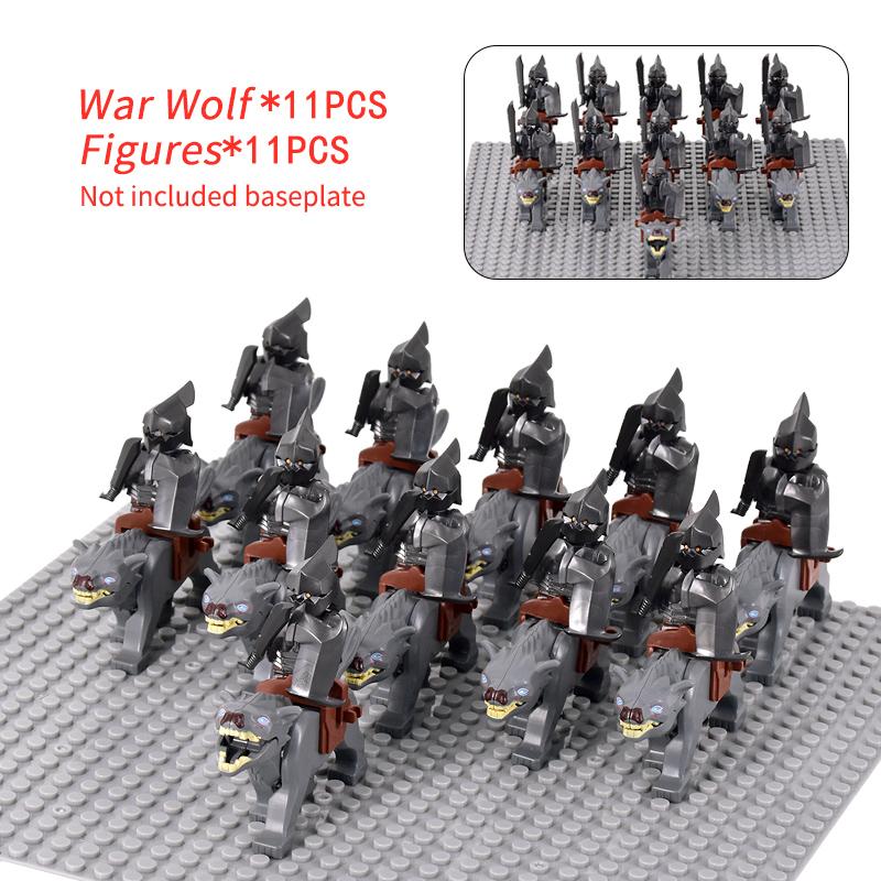 MOC Mittelalterlicher Herr der Ringe Figuren Ork Soldaten Raider Vargr Wolf Elefant Mount Ritter Bausteine Ziegel Spielzeug für Kinder Geschenke von Joom DACH