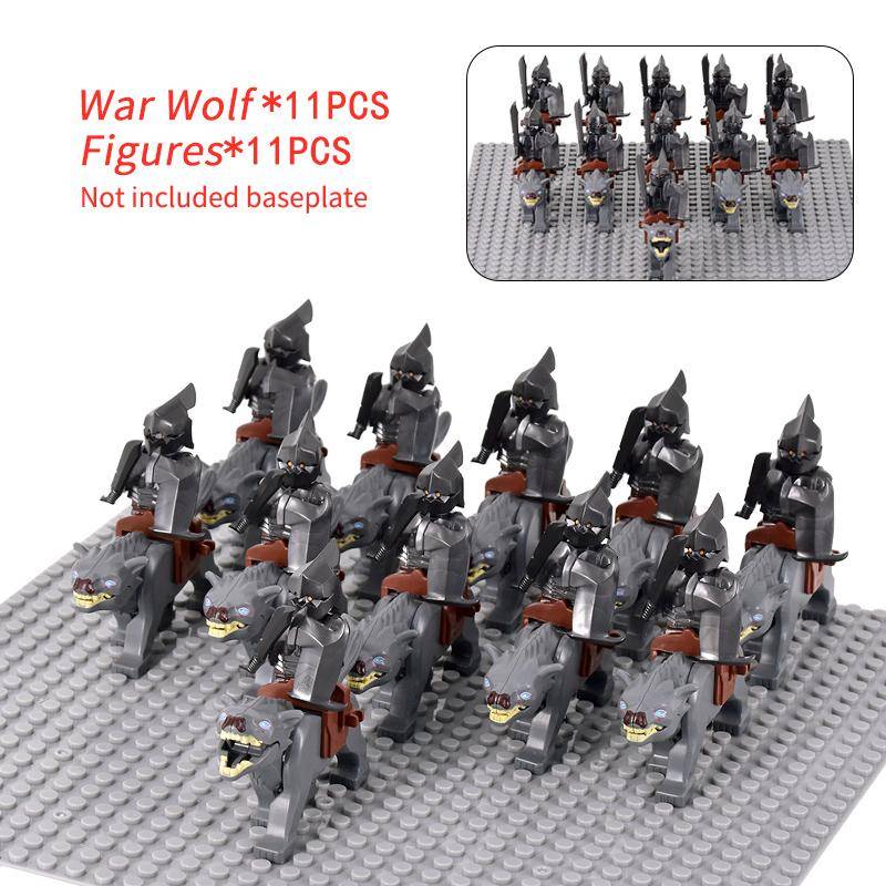 MOC Mittelalterlicher Herr der Ringe Figuren Ork Soldaten Raider Vargr Wolf Elefant Mount Ritter Bausteine Ziegel Spielzeug für Kinder Geschenke von Joom DACH