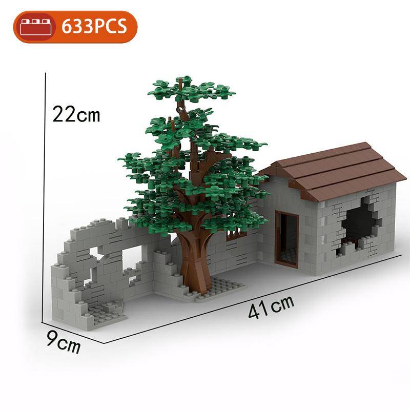 MOC Teile Militärisches Schlachtfeld WW2 Ruinen Waffen Festung Bunker Modell Bausteine Armee Architektur Steine Spielzeug Kinder Geschenk von Joom DACH