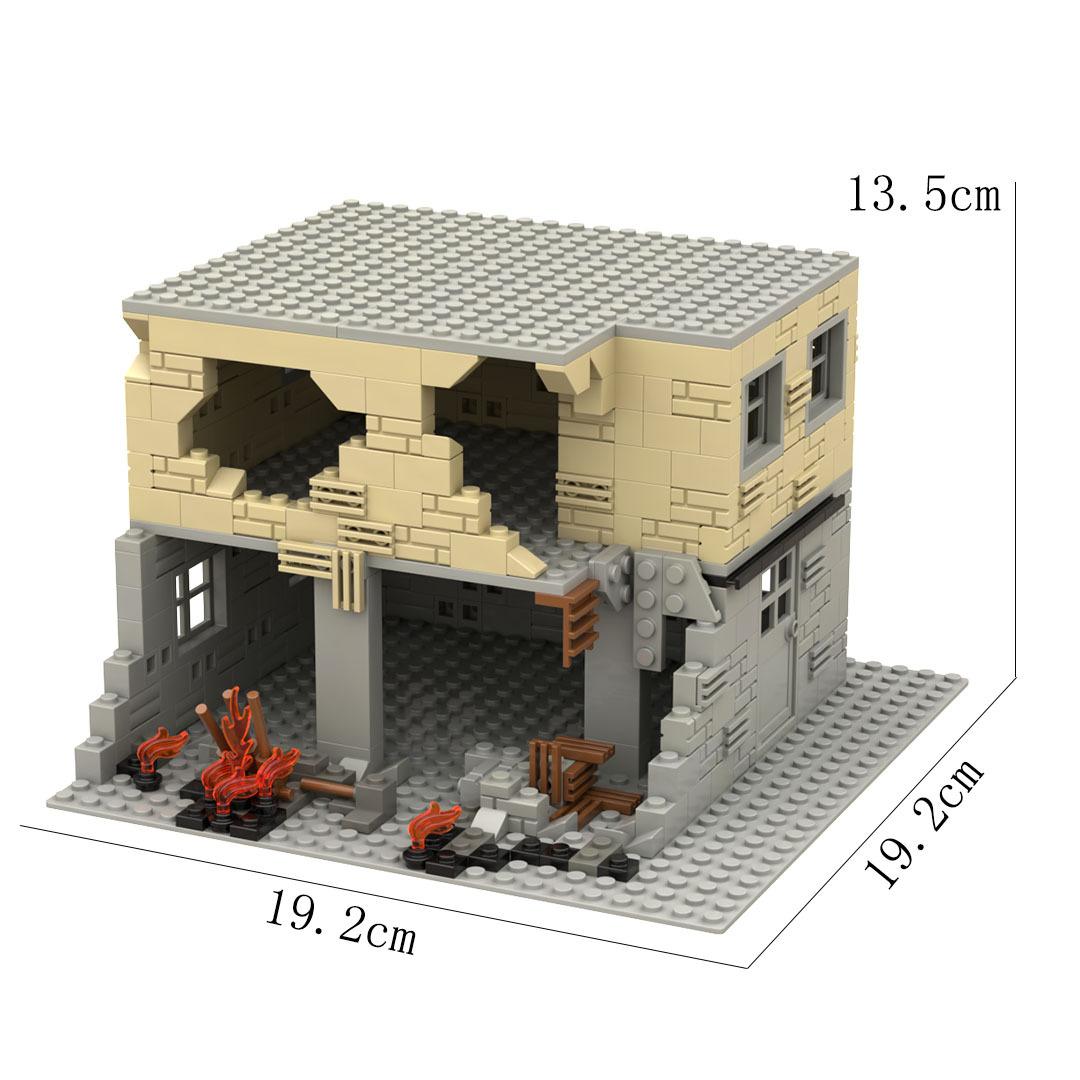 MOC Teile Militärisches Schlachtfeld WW2 Ruinen Waffen Festung Bunker Modell Bausteine Armee Architektur Steine Spielzeug Kinder Geschenk von Joom DACH