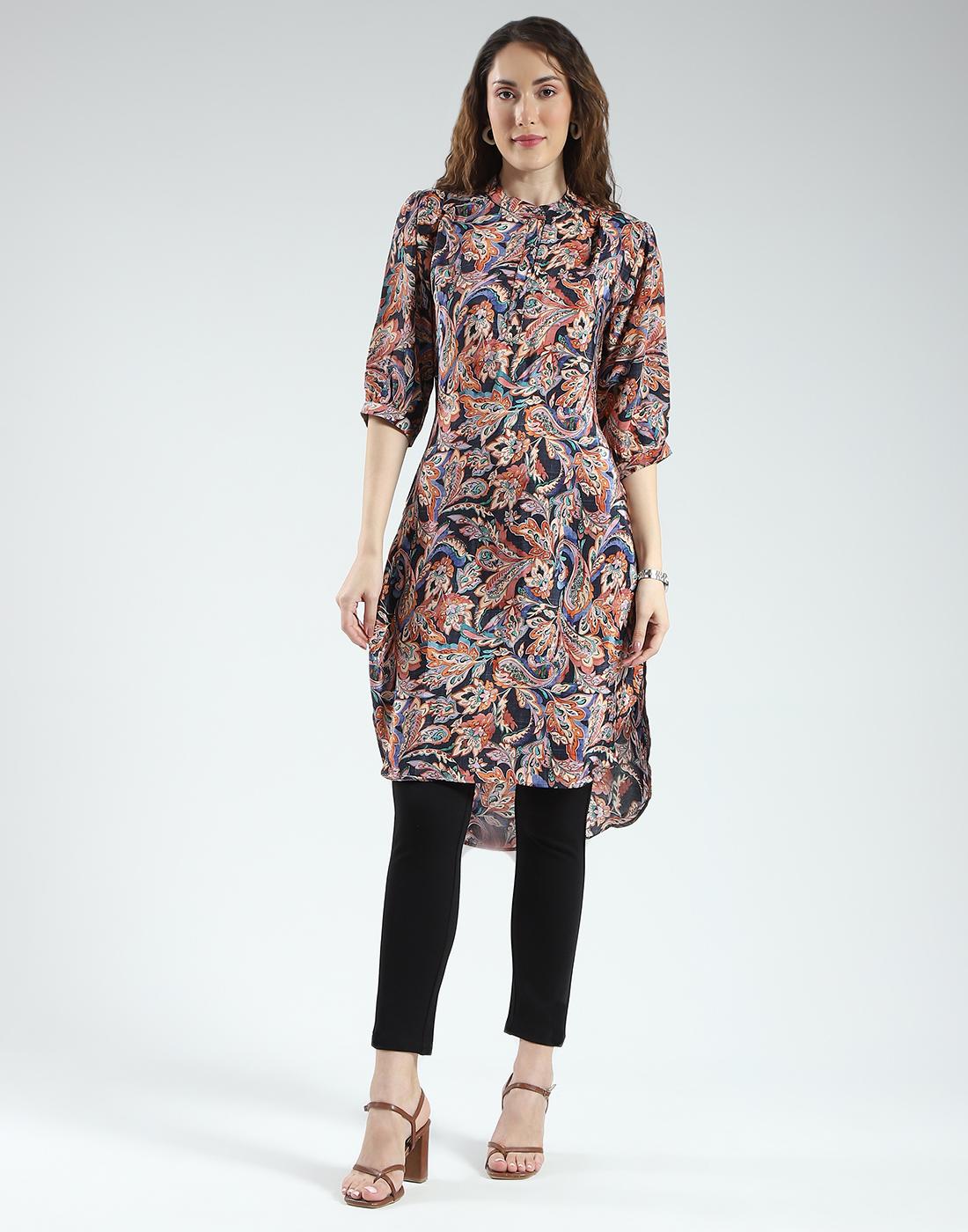 MONTE CARLO Damen Regular Fit Bedruckte Tunika XL navy blau von Joom DACH