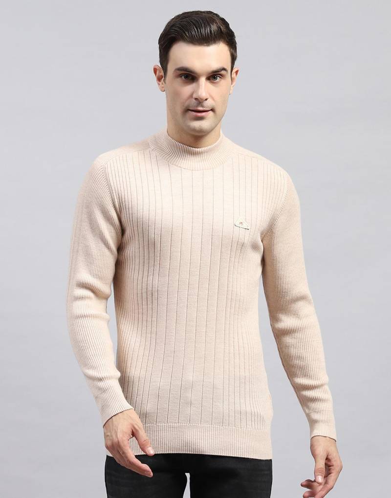 MONTE CARLO Herren Einfarbig Beige Rollkragen Langarm Pullover XL hellbraun von Joom DACH