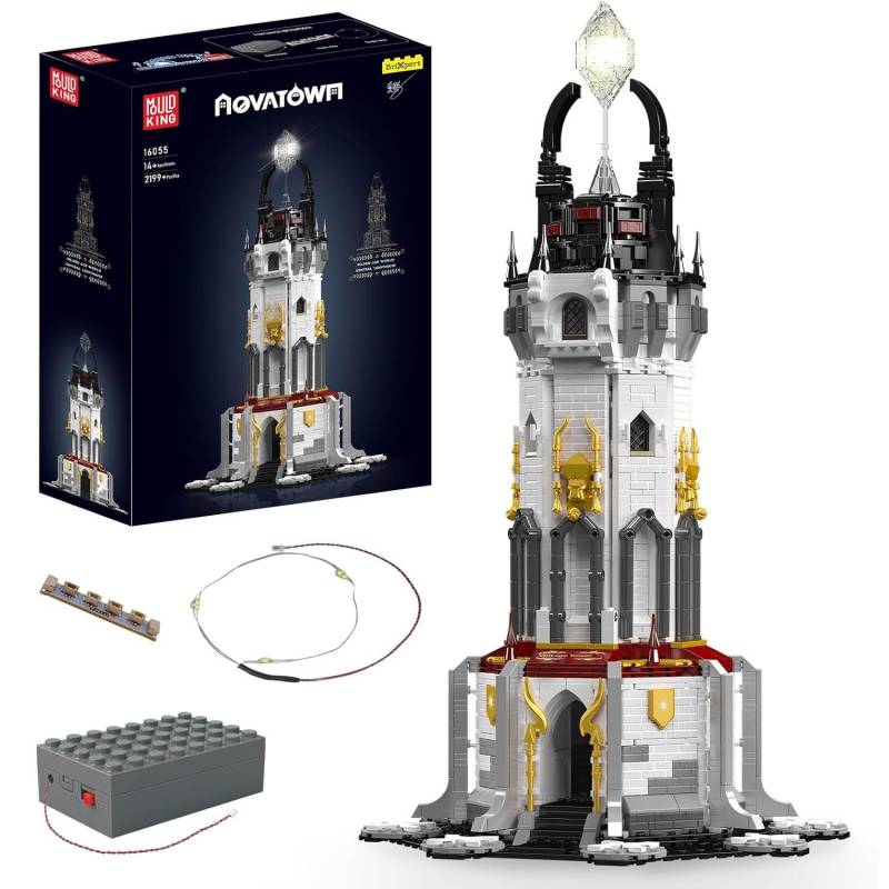 Mould King 16055 Mittelalterlicher Baustein Der MOC Leuchtturm mit LED-Teilen Modell Europäisches Jahrhundert Spielzeug Kinder Weihnachtsgeschenke von Joom DACH