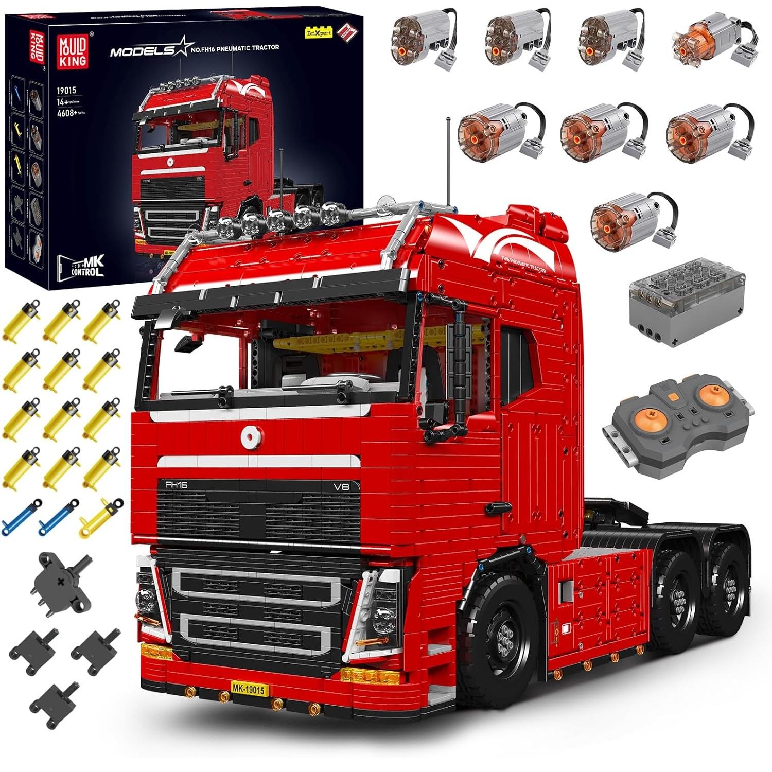 MOULD KING 19015 19015T Technisches Auto Baustein Fernbedienung Traktor LKW Modell Montage Ziegel Spielzeug Kinder Weihnachtsgeschenk 19015 von Joom DACH